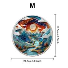 3D 视觉洞穴内木质拼图，厚实无缝盒装拼图，不对称形状木质拼图玩具，独特的儿童智力礼物，装饰画，精美的生日、节日、圣诞节、万圣节礼物 - 彩色 - 查看 12