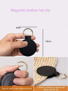 1 件磁性皮革遮阳帽夹，多功能棒球帽夹，户外帽子伴侣，旅行太阳帽夹，露营必备配件，手提包、背包、手提箱帽子收纳袋 - 彩色 - 查看 7