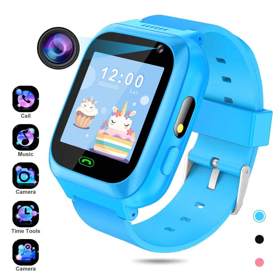 Children's Smartwatch - Call,Camera,Video Recorder,Flashlight,Music Player,8 Game Kids Smart Watch- Great Gift For Kids Student Boys Girls Birthday Christmas,No Sim Card Included - 藍色 - 查看 1
