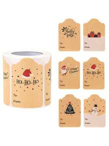 Thank You Graphic Stickers ,Christmas Sticker Graphic,Adhesive Labels For Boutiques Wrapping Supplies Gift Decor ,Round Gift Sealing Sticker For Party - Multicolor - View 2