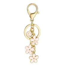 1 件时尚可爱的首字母钥匙扣合金滴白色/粉色/黑色花朵钥匙扣可爱字母钥匙圈女士学生手提包背包配件情人节汽车配件包饰学校哥特 Y2k