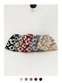 1 chiếc mũ len dệt kim họa tiết hoa phong cách Mỹ cổ điển, mũ len bảo vệ tai ấm áp in hình con bò thời trang, mũ len ấm áp có cổ tay phong cách hip hop dạo phố dành cho cả nam và nữ - Nhiều màu - Xem 1