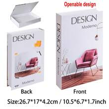 1 件奢华时尚开放式假书装饰磁性翻盖顶部 - 房间装饰圣诞装饰礼品客厅配件纸质储物盒，北欧咖啡桌书可存放控件、钥匙、杂物、珠宝和家庭办公室尺寸：26.7x17x4.2cm