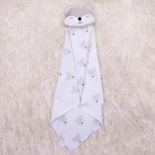 Baby Sleep Blanket Fox With Pacifier Clip Anti-Allergic Cotton - Xám - Xem 2