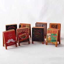 2/4 tấm biển gỗ nhà búp bê phong cách ngẫu nhiên, bảng đen mini, đạo cụ chụp ảnh cảnh thu nhỏ cho Giáng sinh - Nhiều màu - Xem 3