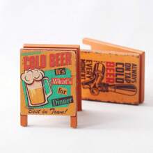 2/4 tấm biển gỗ nhà búp bê phong cách ngẫu nhiên, bảng đen mini, đạo cụ chụp ảnh cảnh thu nhỏ cho Giáng sinh - Nhiều màu - Xem 4