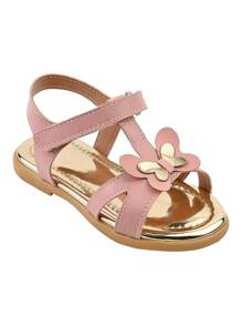 Children's Sandals Girls Gold Butterfly Flat Women's Children Fashion Style Comfort - 裸體 - 查看 2