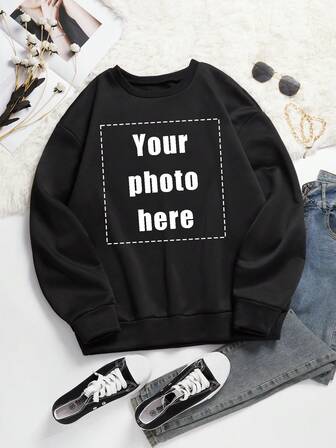Customized Christmas/Thanksgiving Gifts, Personalized Plus Size Hoodie Sweatshirt Shirt T-Shirt - Add Your Own Text And Images (Family Photo/Selfie/Pet Photo/Group Photo/Party Photo) To Design Your Own Custom Printed Hoodies Sweatshirts Shirts Contracted, Easy Costume, Minimal Chic, Casual, Cozy Unique, Custom Treasurefinds, Belle Costume