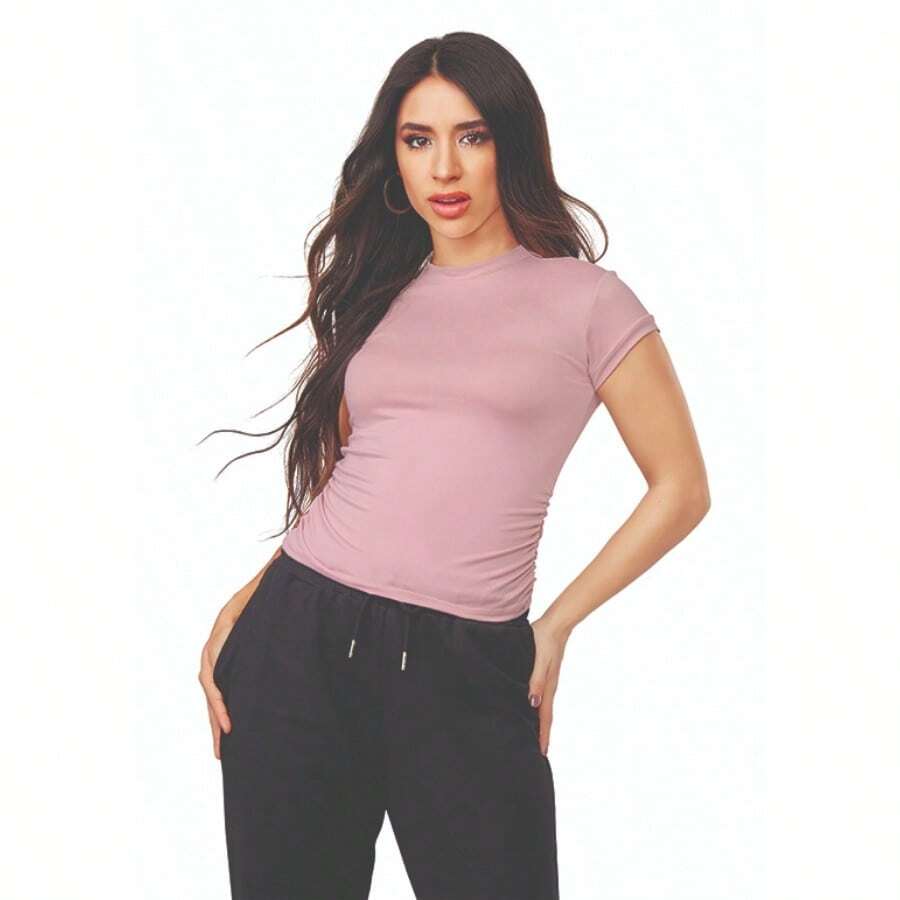 Blusa Rosa Con Frunces - Rosa - Ver 1