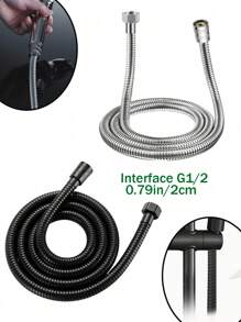 G1/2接口（0.79英寸/2厘米）淋浴软管，柔性不锈钢手持淋浴软管，黄铜接头，替换金属延长淋浴软管，浴室配件，浴室工具