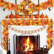 1 Stück 1,8m Herbstdekoration - Herbstkranz - Herbst-Ahornblatt-Kürbis-Beeren-Kranz - Thanksgiving Halloween Bauernhaus Ernte Dekoration für Zuhause Außen Innen Veranda, Weihnachten