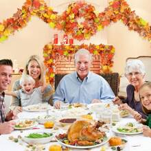 1 Stück 1,8m Herbstdekoration - Herbstkranz - Herbst-Ahornblatt-Kürbis-Beeren-Kranz - Thanksgiving Halloween Bauernhaus Ernte Dekoration für Zuhause Außen Innen Veranda, Weihnachten