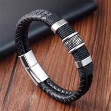 Brazalete tejido de moda para hombres, diseño clásico y versátil, regalo para padre/novio