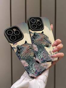 Ốp lưng mềm chống sốc giả da họa tiết hoa hình báo động vật 1 chiếc tương thích với iPhone và S16/S16 Plus/S16 Pro/S16 Pro Max - Nhiều màu - Xem 4