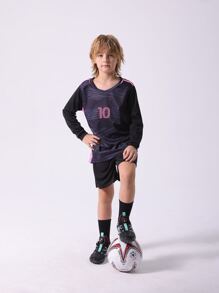 儿童和青少年新款休闲运动训练速干长袖运动服套装，适合休闲、运动、足球、团体活动，10 号