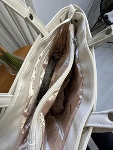 Women's Bag Spacious Work Tote With Dividers Elegant Executive Large Immediate Shipping - trắng - Xem 5