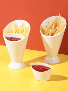 1 chiếc cốc nhựa đựng khoai tây chiên, cốc đựng khoai tây chiên, giá đựng khoai tây chiên, cốc đựng salad rau củ, cốc đựng khoai tây chiên kiểu phương Tây, cốc đựng salad PP, cốc đựng đồ ăn nhẹ, đựng khoai tây chiên, salad, món tráng miệng, có miệng nghiêng, đồ dùng làm bánh cho tiệc - Nhiều màu - Xem 1