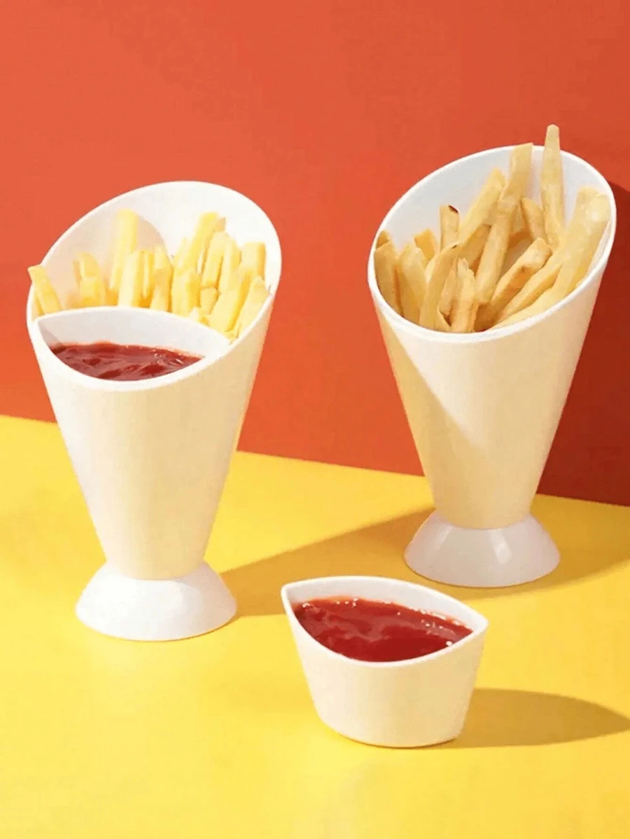 1 chiếc cốc nhựa đựng khoai tây chiên, cốc đựng khoai tây chiên, giá đựng khoai tây chiên, cốc đựng salad rau củ, cốc đựng khoai tây chiên kiểu phương Tây, cốc đựng salad PP, cốc đựng đồ ăn nhẹ, đựng khoai tây chiên, salad, món tráng miệng, có miệng nghiêng, đồ dùng làm bánh cho tiệc - Nhiều màu - Xem 1