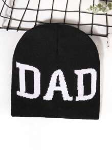 1 chiếc mũ len thêu chữ Unisex dành cho bố, mũ vá acrylic thời trang dạo phố giản dị, ấm áp và chống gió, thích hợp để đội hàng ngày trong mọi mùa, mũ len Giáng sinh mùa thu/đông cho nam, mũ trượt tuyết - chữ bố - Xem 3