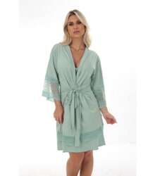 Luxury Women's Robe: Hobby Robe Elegant Lace Robe For Brides - 301 - Lila Púrpura - Ver 3