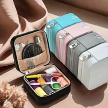 1 pieza Mini kit de costura para viajeros, kit de costura, kit de costura pequeño para principiantes, con caja con cremallera para punto de cruz - Juego completo de costura a mano DIY adecuado para viajes y uso doméstico, disponible en varios colores