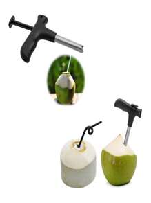 Furador Abridor de Cocos Proficional Manual Inox - Preto - Visão 7