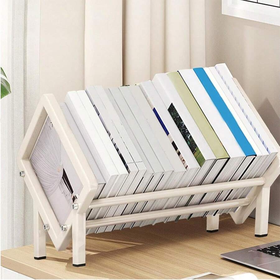 1 Pc Tilting Bookcase - Desktop Bookshelf Organizer, Stylish Storage ...