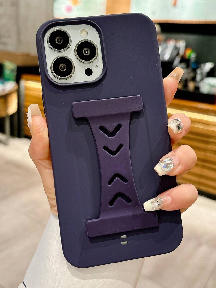 Phone Holder MAGNET Elastic Strap Spray Painted Magnetic Adsorption Function TPU Phone Case Waterproof Shockproof Anti-Fall Scratch Resistant - Red Violet - View 1