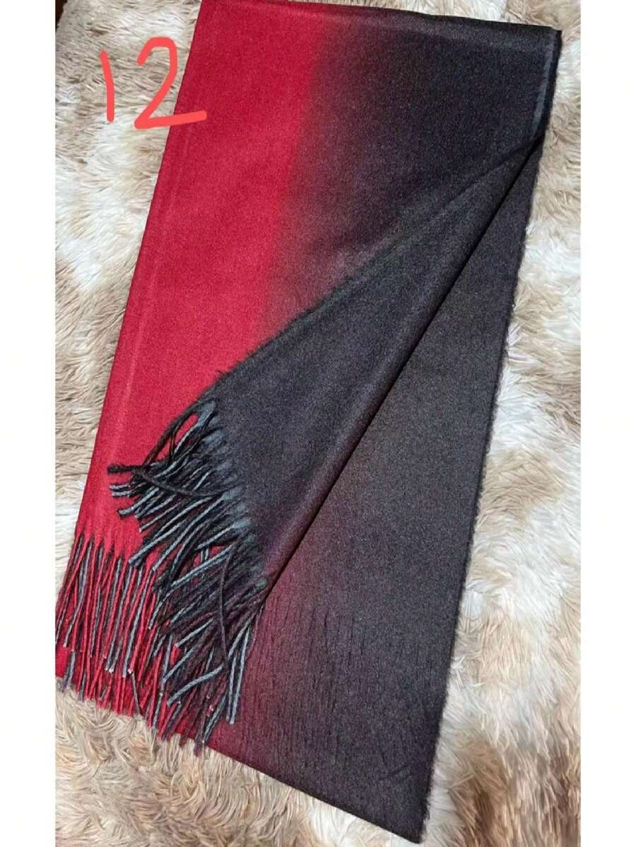 MilyModa Women's Long Scarf Plaid Synthetic Pashimina Best Winter Gifts 250g - Đỏ - Xem 1