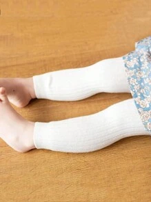 1pc Toddler White 3/4 Leggings, Soft & Comfortable Baby Pants, Suitable For Boys & Girls All Seasons, Spring/Autumn