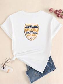 Resort Style Nature T-Shirt Women's Cotton Blouse Breathable Premium Comfort Elegant T-Shirt - 白色 - 查看 3
