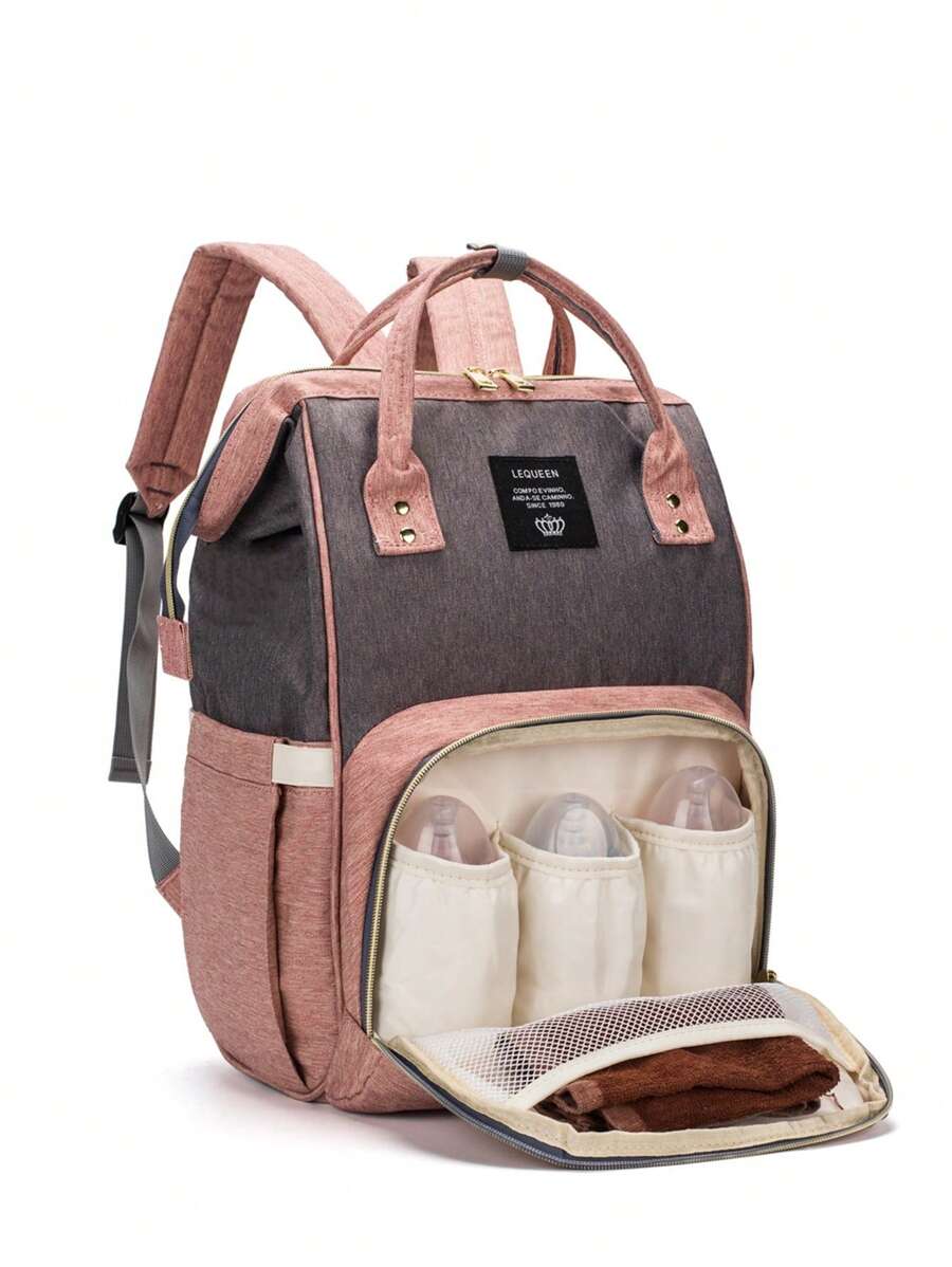 LEQUEEN 1pc Oxford Cloth Diaper Bag For Mom, Multifunctional Large Capacity Maternity Bag, Fashionable Backpack For Travel, Suitable For Storage And Use - Multicolor - View 1