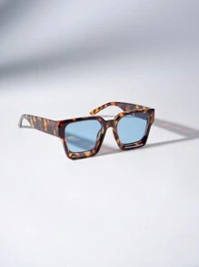 1pc Men's Rectangular Fashion Fashion Glasses, Casual Accessory For Travel And Spring/Summer Outfit