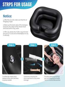 1PC Inflatable Shampoo Basin - Portable Shampoo Bowl, Hair Washing Basin For Bedridden, Disabled,Injured, Hair Wash Tub For Dreadlocks And At Home Sink Washing Bathroom Decor Summer Bathroom Accessories Back To School