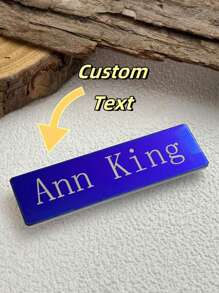 Thẻ tên/Thẻ căn cước bằng thép không gỉ Sapphire Blue tùy chỉnh, thời trang, thanh lịch khi quay lại trường - Đơn sắc - Xem 1