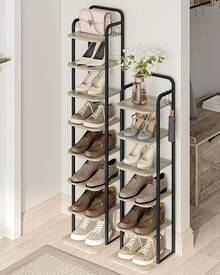 HEXCELEN Zapatero Vertical, Zapatero de 6 Niveles, Torre para Habitaciones pequeñas, Independiente, Ajustable, Ahorra Espacio - Gris - Ver 3