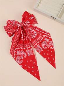 6 chiếc kẹp tóc nơ vải Paisley cổ điển thanh lịch, thích hợp cho tóc đuôi ngựa và búi tóc, phụ kiện thời trang hàng ngày, phong cách Bohemian - Nhiều màu - Xem 4