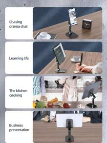 可折叠便携式桌面支架，适用于智能手机、平板电脑和笔记本电脑显示器 - 黑色 - 查看 8