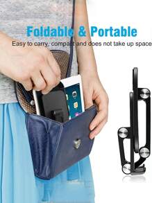 可折叠便携式桌面支架，适用于智能手机、平板电脑和笔记本电脑显示器 - 黑色 - 查看 4