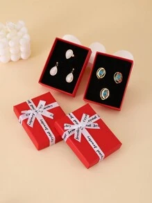 12 件蝴蝶结首饰礼盒、耳环项链收纳盒、婚礼派对首饰包装盒返校