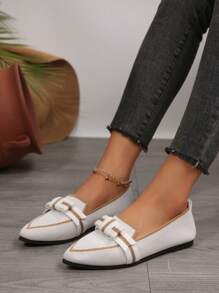 女士夏季尖头网眼平底透气一脚蹬软底防滑百搭韩版网鞋 - 米色 - 查看 4