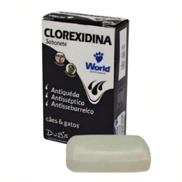 Sabonete Clorexidina Dermatite e Coceira Cães e Gatos World Dugs 80g