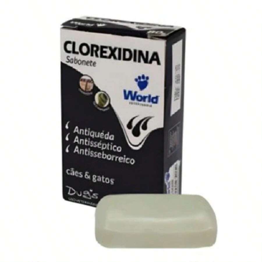 Sabonete Clorexidina Dermatite e Coceira Cães e Gatos World Dugs 80g