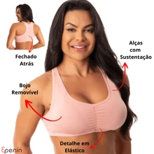 Reinforced Top Bra Removable Cup Front Detail Comfortable Women's Lingerie - Màu Hồng baby - Xem 1