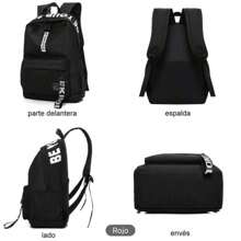 Mochilas de regreso a la escuela - negro con rojo - Ver 5