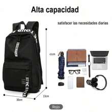 Mochilas de regreso a la escuela - negro con rojo - Ver 4