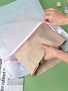 3/1 Túi lưới giặt đồ dày - Túi lưới giặt đồ mịn có khóa kéo màu hồng - Cỡ cực lớn, lớn, trung bình để đựng đồ mỏng manh, đồ lót, tất áo khoác và các đồ giặt khác, mùa xuân, tối giản, áo mùa hè - Hồng - Xem 4
