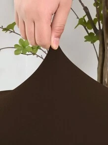 1 件/4 件/6 件纯色可拆卸弹性防水牛奶丝圆凳/椅套，现代风格四季防尘优质酒吧凳套，适合家庭 - 深咖 - 查看 2