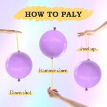 10/20/30/50/100 件 18 英寸打孔气球加厚重型打孔气球带橡皮筋手柄，趣味弹跳气球生日派对装饰（颜色随机），圣诞节