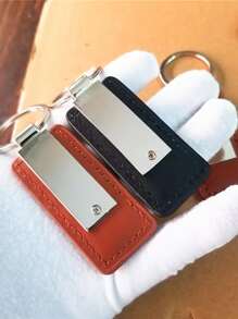 1 Personalized Customized Men's Leather Keychain Hanging Ring, Laser Engraved Customized Keychain Men's Accessory Gift, Personalized Zinc Alloy Men's Customized Keychain, Suitable For Holiday Customization Gifts Such As Anniversaries And Christmas
